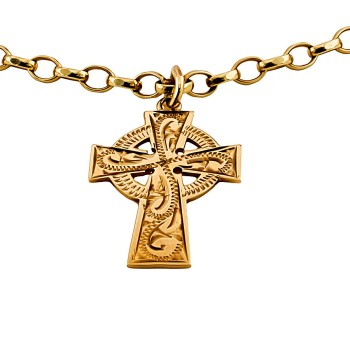 9ct Gold 11.1g 18 inch Cross Pendant with Chain